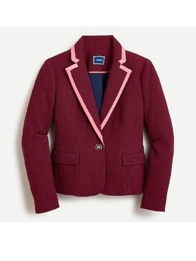 J. Crew Burgundy Blazer with Pink Trim